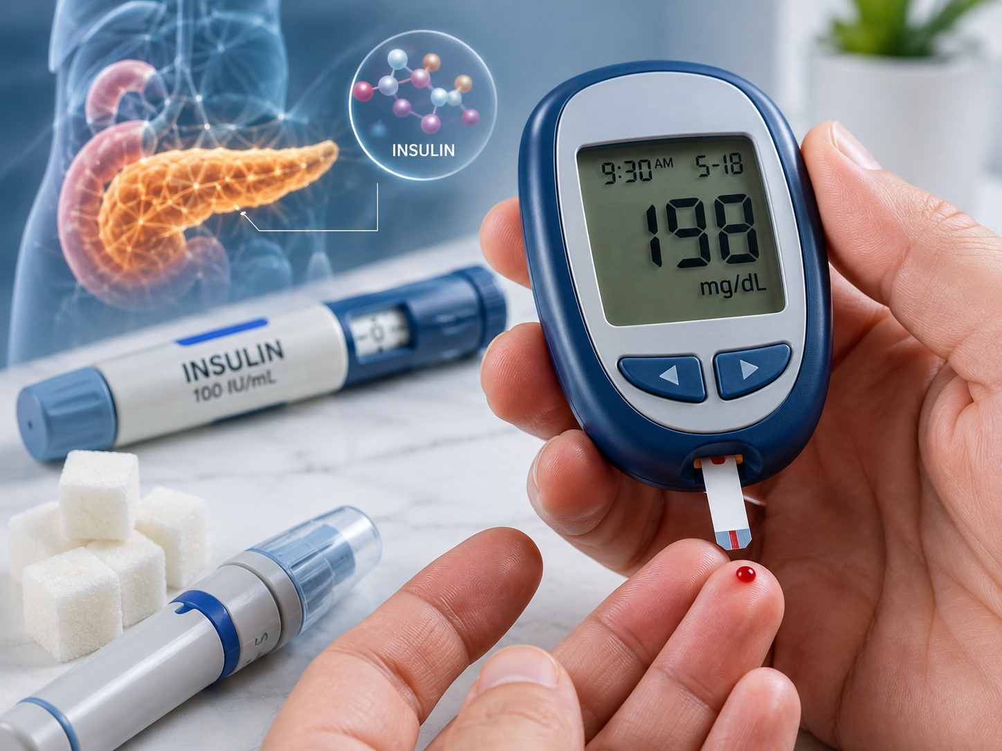 Illustrazione dedicata al diabete mellito