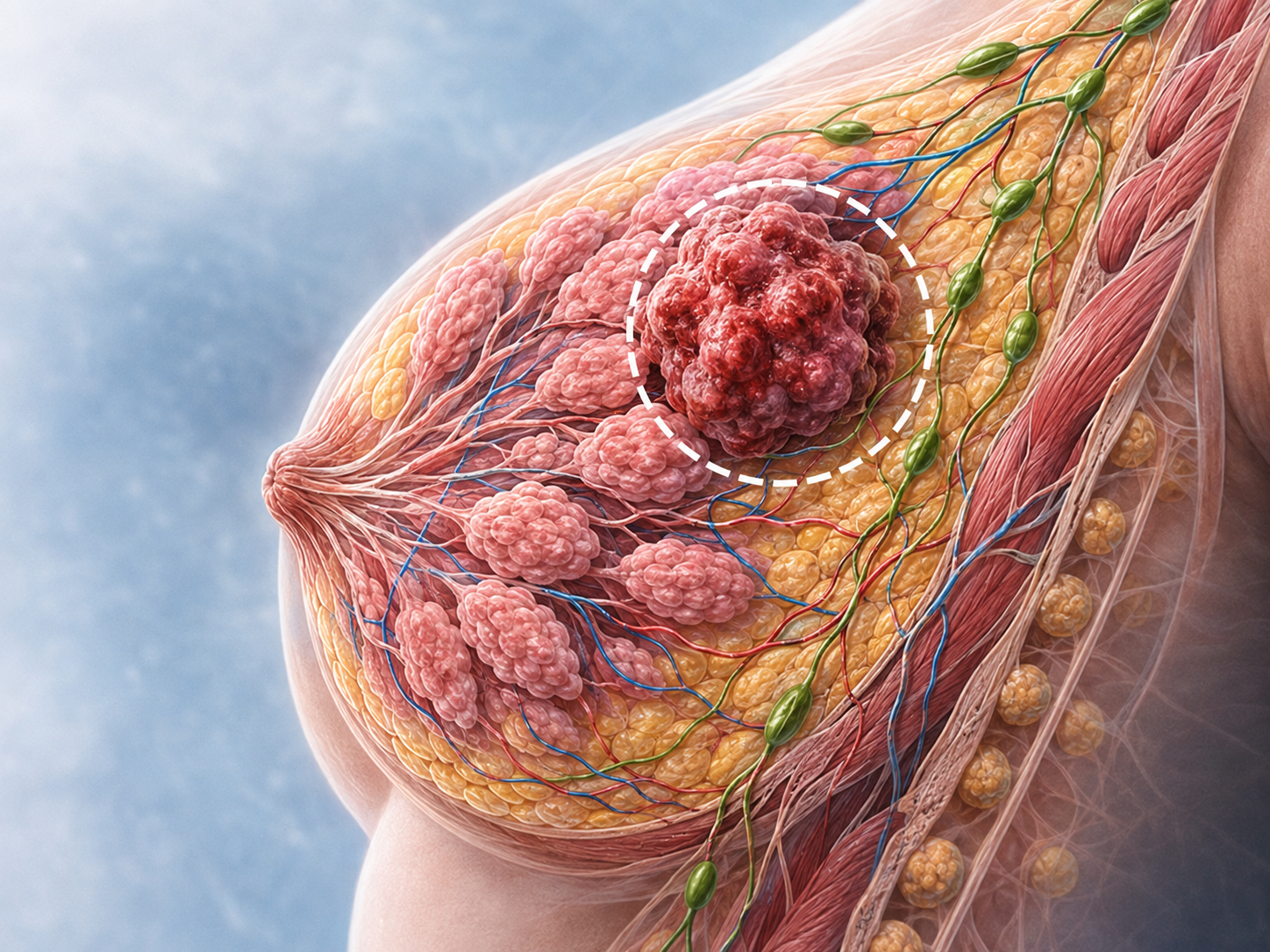 Illustrazione medica dedicata al carcinoma mammario